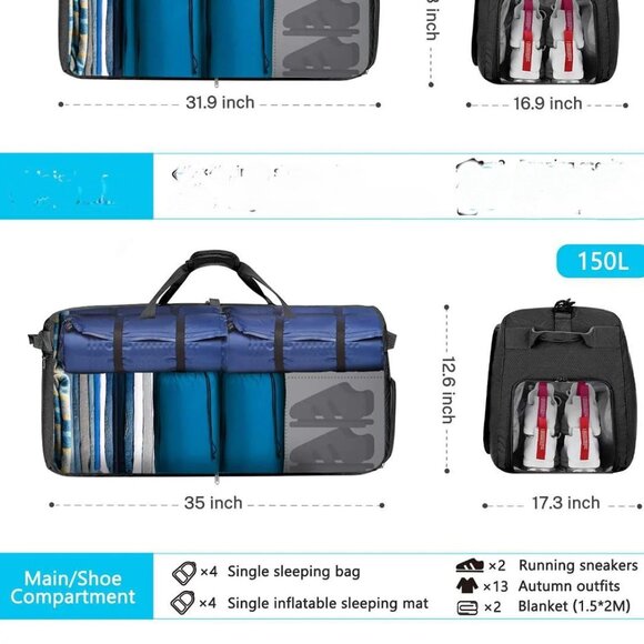 GONEX 150L FOLDABLE DUFFLE BAG - Picture 7 of 15